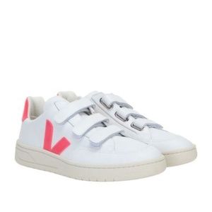 BRAND NEW Veja V-Lock Pink and White Velcro Sneakers